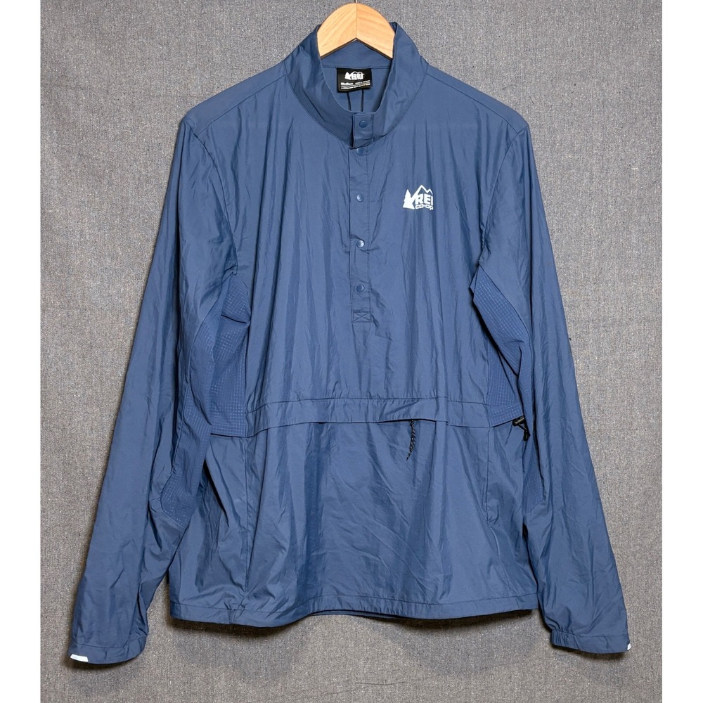 REI Co-op Men Active Pursuits Quarter Snap Pullover Jacket Blue Medium NWOT